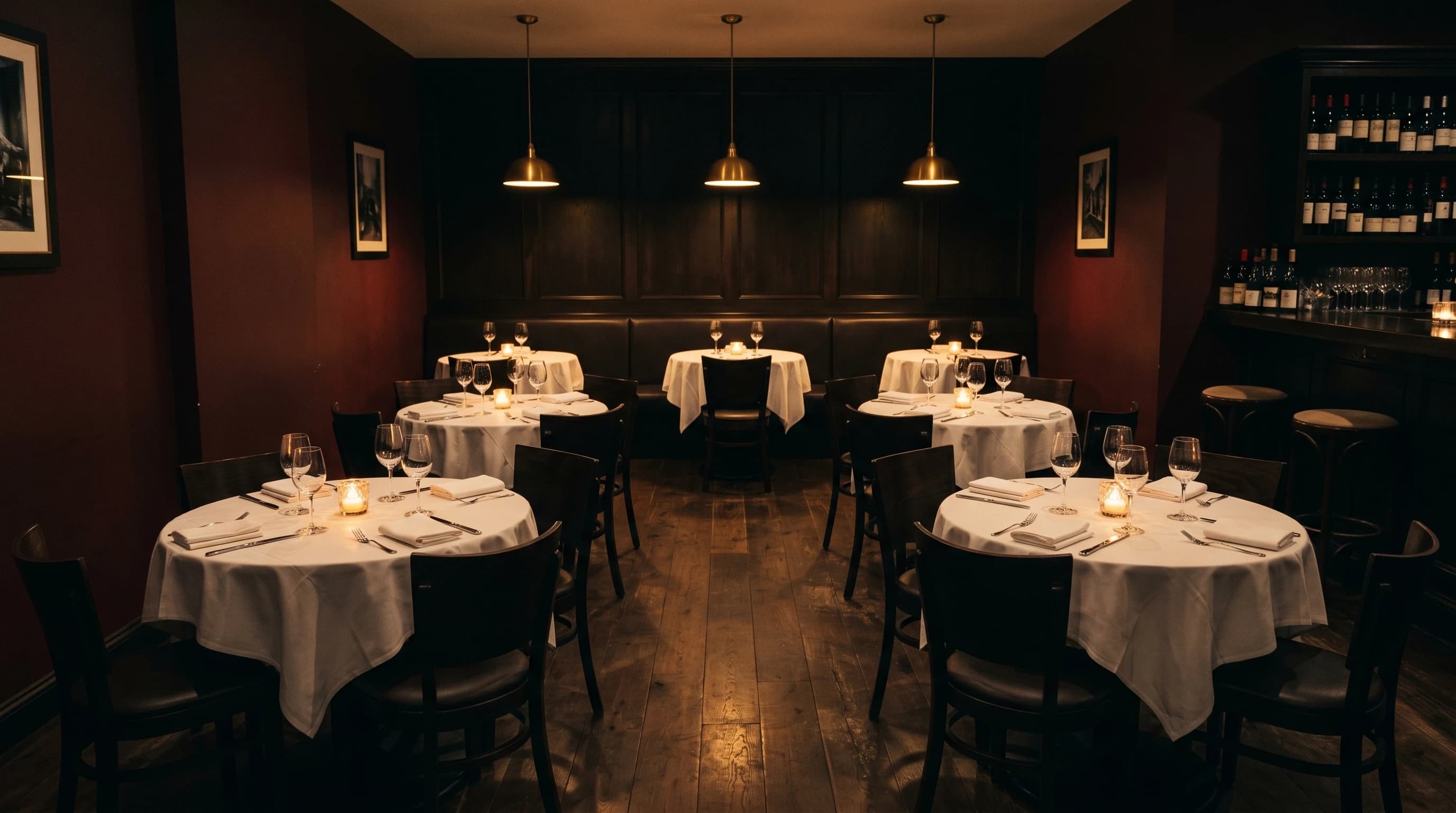Speisesaal des Vino Nero bei Abendlicht
